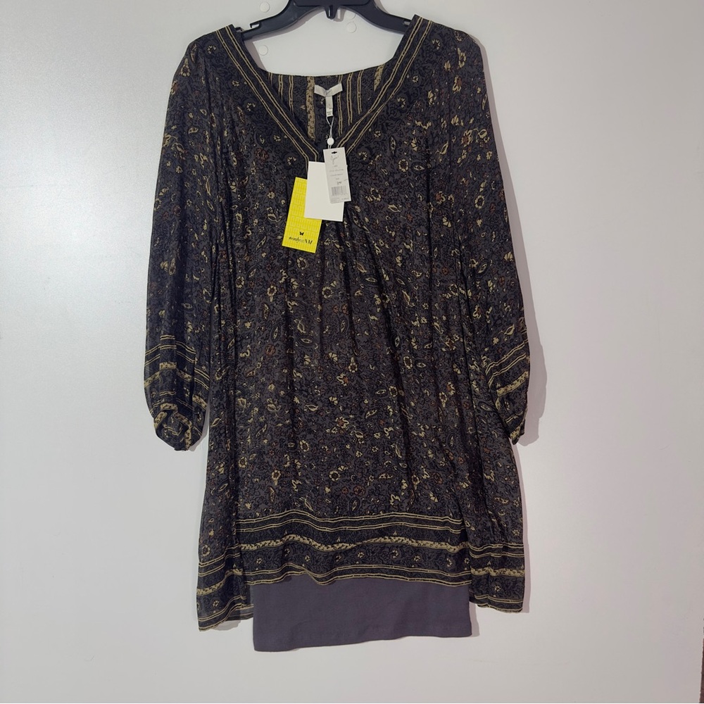 Joie Bohemian Paisley Floral Tunic Dress Size L NWT‎